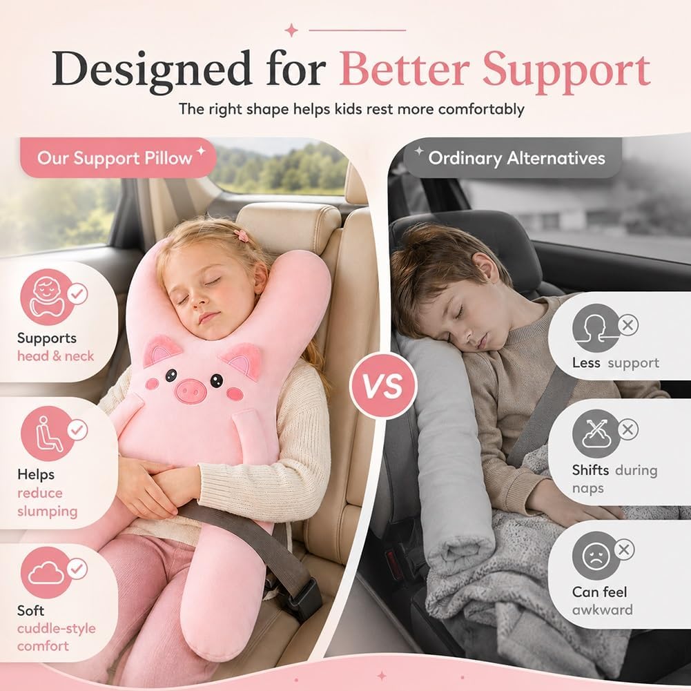 Car Head & Neck Pillow For Children